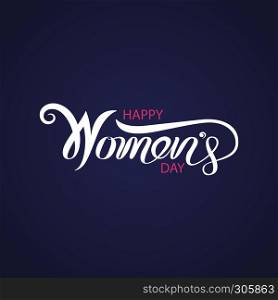 Pink Happy International Women's Day Typographical Design Elements.International Women's day symbol.Design for international women's day concept.Vector illustration