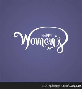 Pink Happy International Women's Day Typographical Design Elements.International Women's day symbol.Design for international women's day concept.Vector illustration