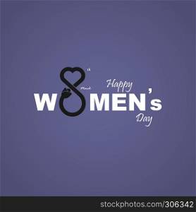Pink Happy International Women's Day Typographical Design Elements.Women's day symbol. Minimalistic design for international women's day concept.Vector illustration