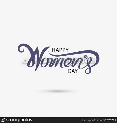 Pink Happy Women's Day Typographical Design Elements. International women's day icon.Women's day symbol.Minimalistic design for international women's day concept.Vector illustration