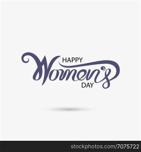 Pink Happy Women's Day Typographical Design Elements. International women's day icon.Women's day symbol.Minimalistic design for international women's day concept.Vector illustration