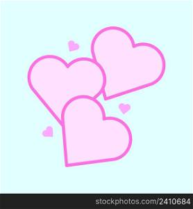 pink heart blue background in trendy style. Heart love background. Vector illustration. stock image. EPS 10. . pink heart blue background in trendy style. Heart love background. Vector illustration. stock image.