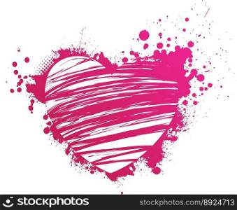 Pink heart grunge vector image