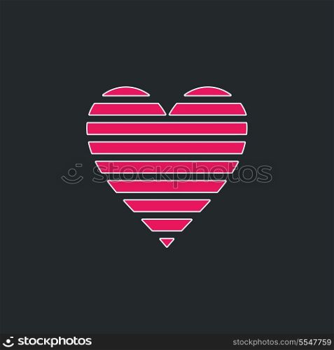Pink heart on a grey background