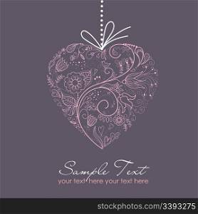 Pink Heart on Grey Background