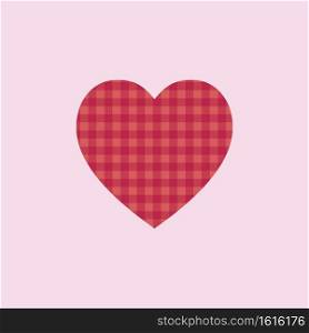 Pink heart plaid on pink background for backgrounds greeting cards writing, Simple appearance with copy space for Happy Valentine s Day text. Illustration isolated from the background