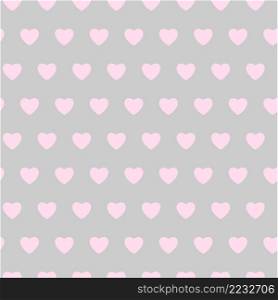 Pink heart seamless romantic pattern on grey art design stock vector illustration