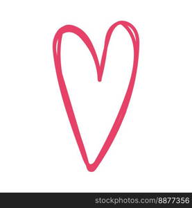 Pink heart sketch. Pencil drawing romantic illustration. Pen or marker love symbol.. Pink heart sketch. Pencil drawing romantic illustration. Pen or marker love symbol