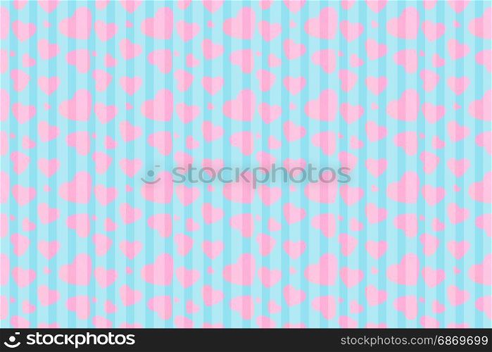 pink heart with line blue sweet pattern background,vector