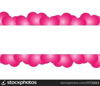 Pink hearts below for a banner for the holiday Valentine s Day. Hearts below for a banner for the holiday Valentine s Day