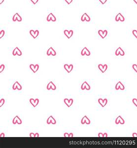 Pink hearts seamless pattern. Valentines Day backdrop. Design for fabric, textile print, wrapping paper. Vector illustration. Pink hearts seamless pattern. Valentines Day backdrop.