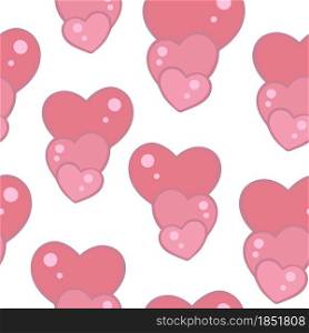 Pink hearts, seamless pattern, vector illustration. Romantic delicate background. Pattern for wallpaper and packaging. Love symbol.. Pink hearts, seamless pattern, vector illustration.