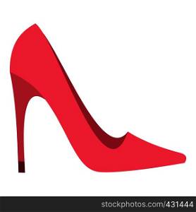 Pink high heel shoe icon flat isolated on white background vector illustration. Pink high heel shoe icon isolated
