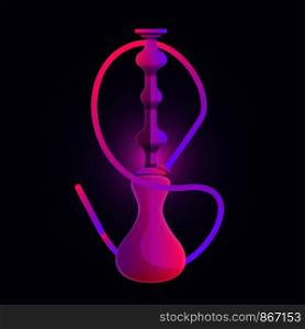 Pink hookah icon. Cartoon of pink hookah vector icon for web design isolated on white background. Pink hookah icon, cartoon style