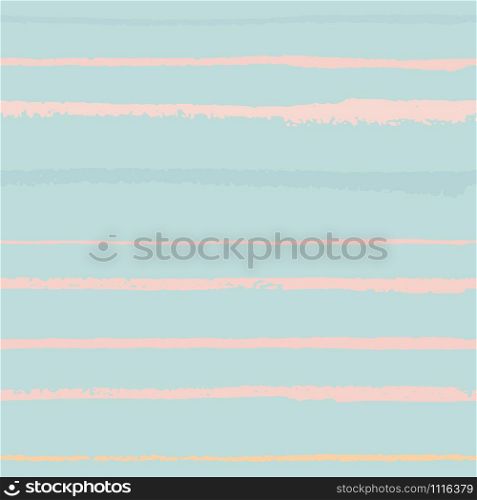 Pink horizontal textured lines on turquoise trendy seamless pattern background. Design for wrapping paper, wallpaper, fabric print, backdrop. Vector illustration.. Pink horizontal textured lines on turquoise trendy seamless pattern background.