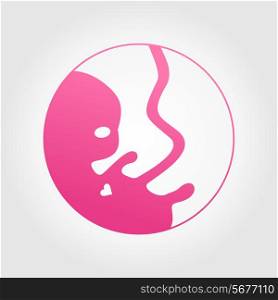 pink human embryo in the womb