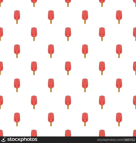 Pink ice cream on a stick pattern. Cartoon illustration of pink ice cream vector pattern for web. Pink ice cream pattern, cartoon style