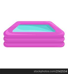 Pink inflatable pool icon cartoon vector. Float beach. Circle bed. Pink inflatable pool icon cartoon vector. Float beach