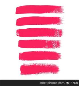 Pink ink vector brush strokes