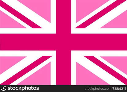 Pink Jack flag - LGBT pride community flag of Great Britain. Pink Jack flag