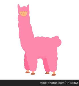 Pink lama icon cartoon vector. Cute animal. Sleep baby. Pink lama icon cartoon vector. Cute animal