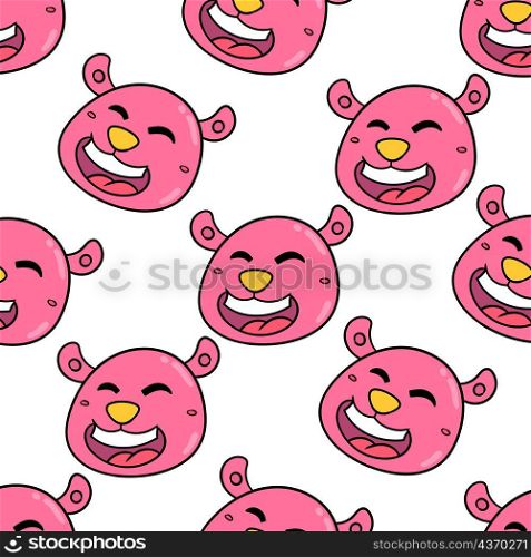 pink laugh bear seamless pattern textile print