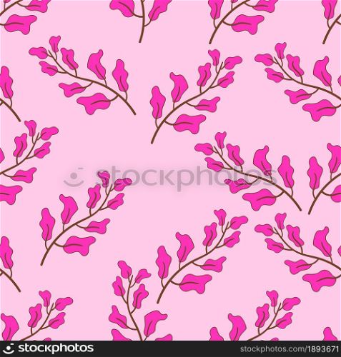 pink leaves seamless plant background