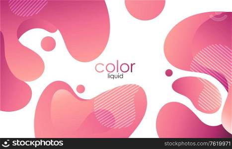 Pink liquid organic shape. Moving colorful abstract background. Dynamic Effect. Vector Illustration. Design Template for poster and cover.. Moving colorful abstract background. Dynamic Effect. Vector Illustration. Design Template.