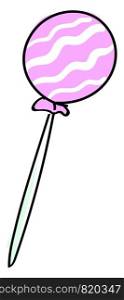 Pink lollipop, illustration, vector on white background.