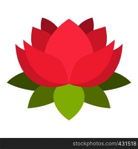 Pink lotus flower icon flat isolated on white background vector illustration. Pink lotus flower icon isolated