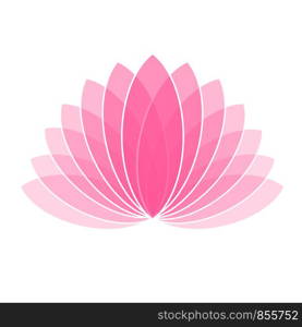 Pink Lotus Flower Icon Logo on White Background Illustration