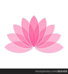 Pink Lotus Flower Icon Logo on White Background Illustration