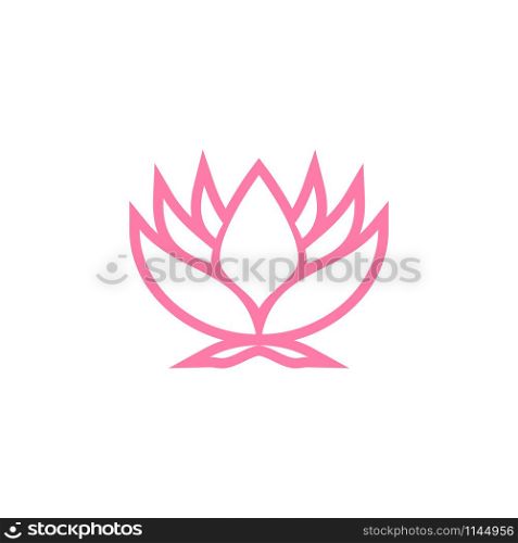 Pink lotus icon design template vector isolated illustration. Pink lotus icon design template vector isolated