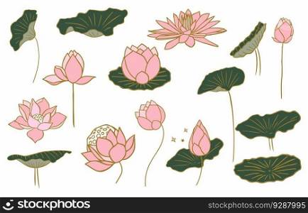 pink lotus object desing for postcard