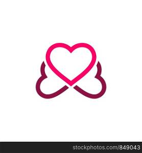 Pink Love Heart Logo Template Illustration Design. Vector EPS 10.