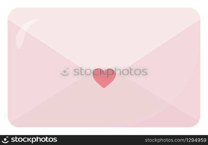Pink love letter, illustration, vector on white background.