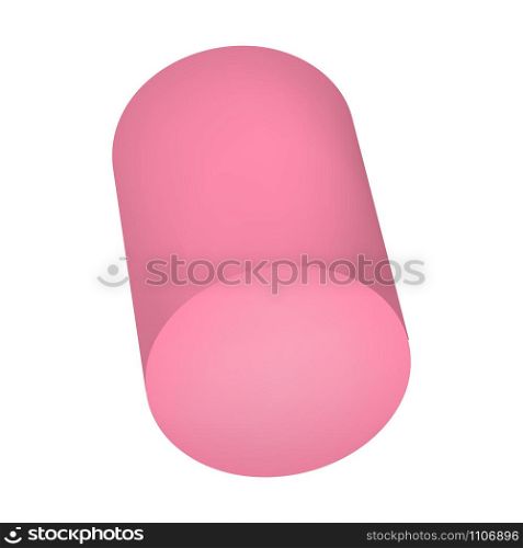 Pink marshmallow icon. Realistic illustration of pink marshmallow vector icon for web design isolated on white background. Pink marshmallow icon, realistic style