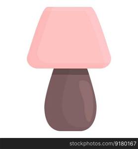 Pink nightlight icon cartoon vector. House design. Home interior. Pink nightlight icon cartoon vector. House design