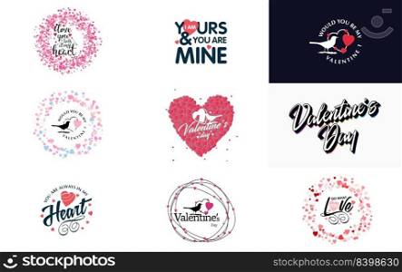 Pink October logo with hearts and calligraphy lettering isolated on white