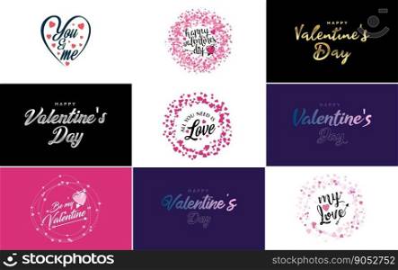 Pink October logo with hearts calligraphy lettering isolated on white