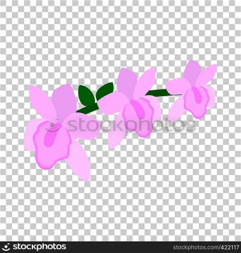 Pink orchid isometric icon 3d on a transparent background vector illustration. Pink orchid isometric icon