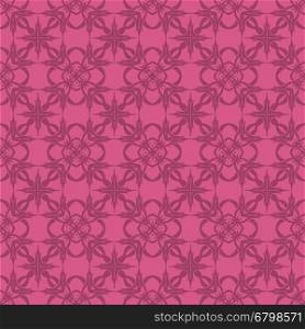 Pink Ornamental Seamless Line Pattern. Endless Texture. Oriental Geometric Ornament. Pink Ornamental Seamless Line Pattern