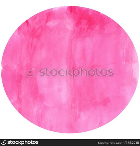 Pink oval watercolor design for background isolated over white. Vector illustration.