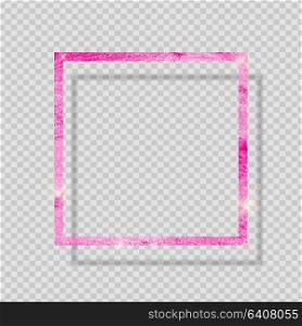 Pink Paint Glittering Textured Frame on Transparent Background. Vector Illustration EPS10. Pink Paint Glittering Textured Frame on Transparent Background. Vector Illustration