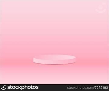 pink pastel 3d cylinder podium minimal studio background. Abstract 3d geometric shape object illustration render Display