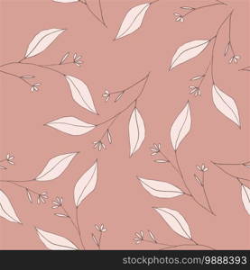 Pink pastel blooming Flowers. Realistic isolated seamless floral pattern on vintage background. Hand drawn wallpaper botanical print. Vector illustration.. Hand drawn wallpaper botanical print. Vector illustration. Blooming Flowers. Realistic isolated seamless floral pattern on vintage background.