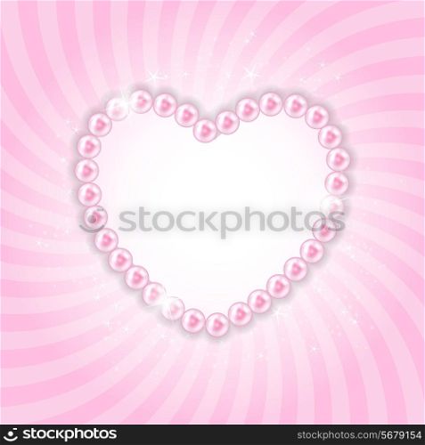 Pink Pearl Heart Vector Illustration Background. EPS10
