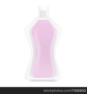 Pink perfume bottle icon. Realistic illustration of pink perfume bottle vector icon for web design isolated on white background. Pink perfume bottle icon, realistic style