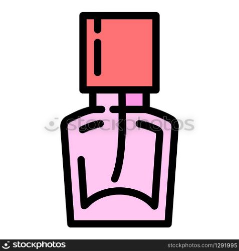 Pink perfume icon. Outline pink perfume vector icon for web design isolated on white background. Pink perfume icon, outline style