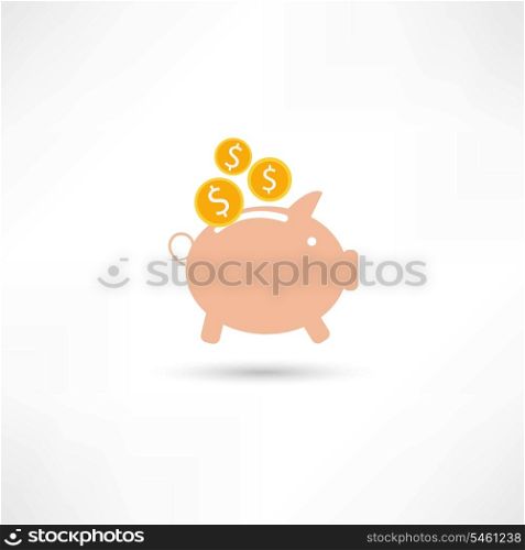 pink pig with money
